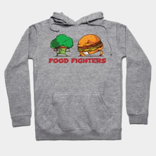 Broccoli and Burger Fighting Food For Martial Arts Lovers Hoodie